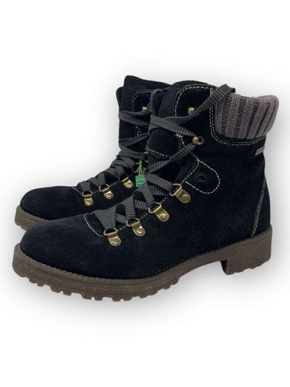 Cougar Black Suede Lace-Up Ankle Boots - Picture 2 of 10